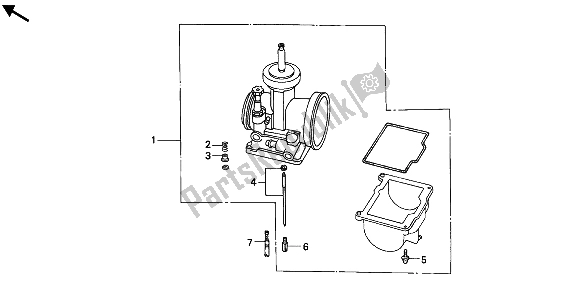 All parts for the Carburetor Optional Parts Kit of the Honda CR 500R 1 1990