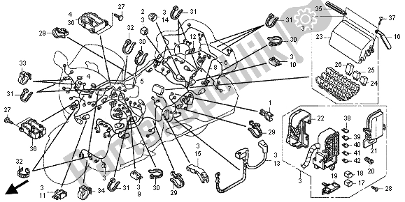 All parts for the Wire Harness of the Honda GL 1800 2012