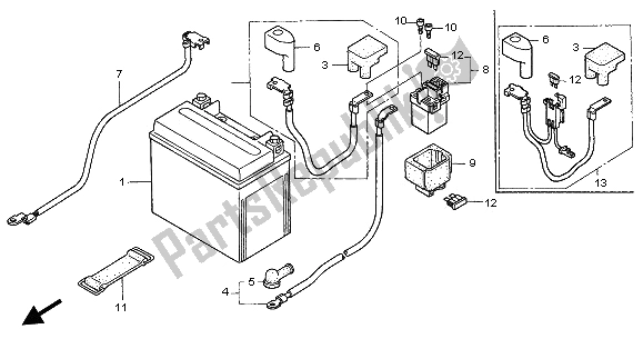 Toutes les pièces pour le Batterie du Honda CBR 1100 XX 2002