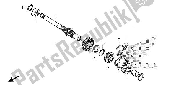 All parts for the Kick Starter Spindle of the Honda CRF 110F 2014