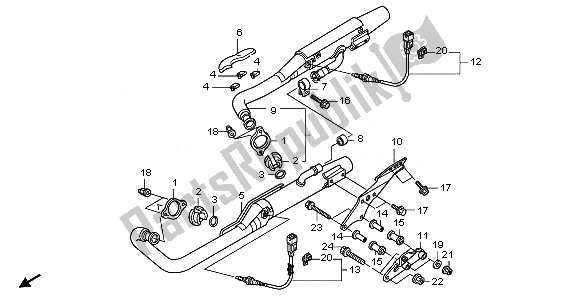 All parts for the Exhaust Muffler of the Honda VT 750 CA 2008