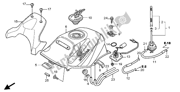 Tutte le parti per il Serbatoio Di Carburante del Honda CBR 125 RW 2006