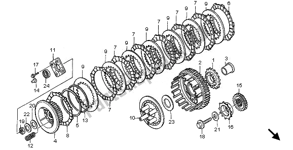 All parts for the Clutch of the Honda NT 700V 2010