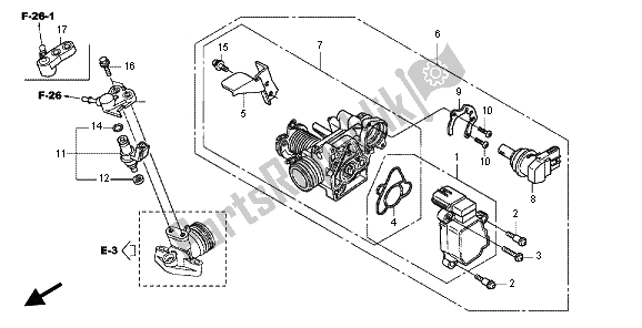 Todas las partes para Cuerpo Del Acelerador de Honda WW 125 EX2 2012