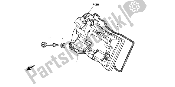 All parts for the Cylinder Head Cover of the Honda NC 700X 2013