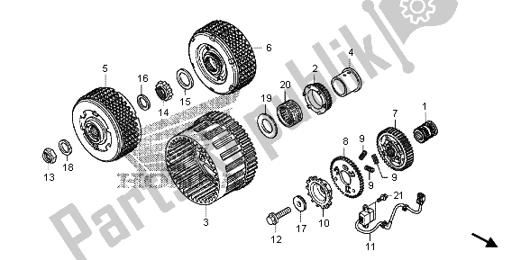 All parts for the Clutch of the Honda VFR 1200 XD 2012