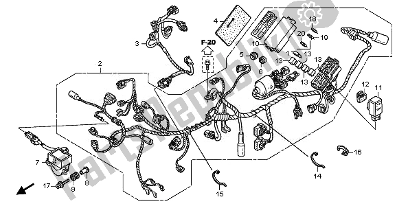 All parts for the Wire Harness of the Honda XL 700 VA Transalp 2010