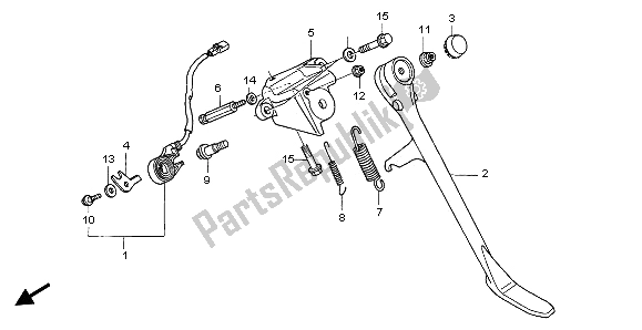 Tutte le parti per il Cavalletto Laterale del Honda VTX 1800C 2002