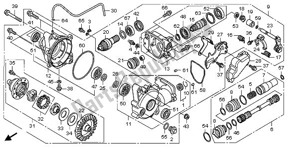 All parts for the Front Final Gear of the Honda TRX 420 FE Fourtrax Rancher 4X4 ES 2010