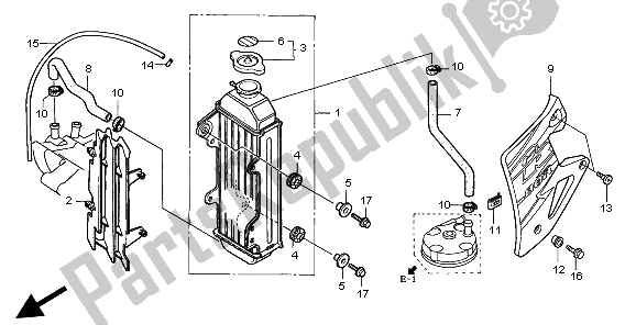 Tutte le parti per il Termosifone del Honda CR 80R SW 2002