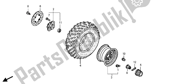 All parts for the Front Wheel of the Honda TRX 500 FA Fourtrax Foreman Rubicon 2013