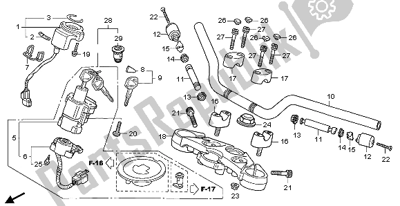 Todas las partes para Manejar Tubo Y Puente Superior de Honda CBF 1000S 2007