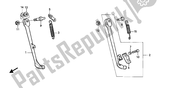 All parts for the Stand of the Honda CMX 450C 1988