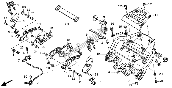 All parts for the Grab Rail of the Honda ST 1300 2007