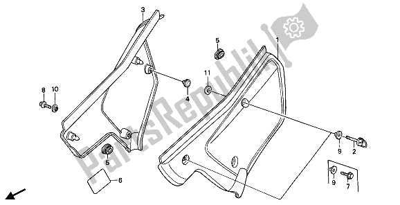 All parts for the Side Cover of the Honda XR 250R 1990