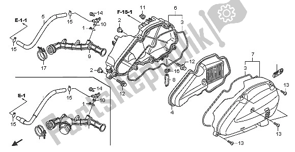 All parts for the Air Cleaner of the Honda NPS 50 2005