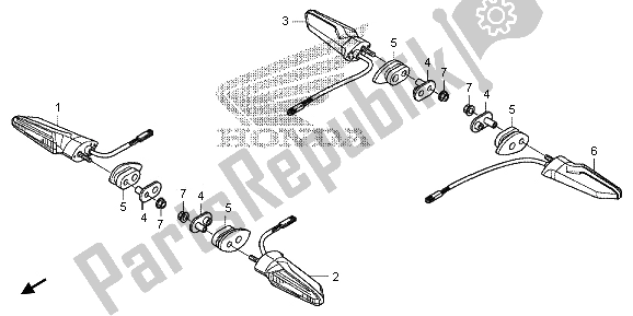 All parts for the Winker of the Honda VFR 1200 XD 2012