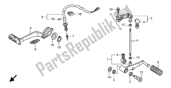 All parts for the Pedal of the Honda CB 600F3A Hornet 2009