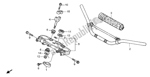 Alle onderdelen voor de Handvatpijp & Hoogste Brug van de Honda CRF 250X 2011