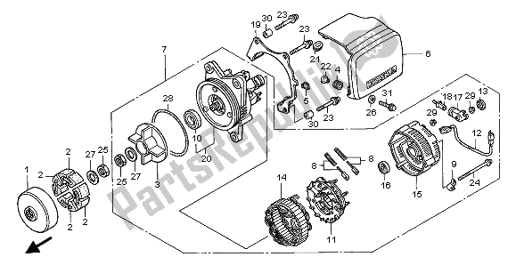 All parts for the Generator of the Honda GL 1500C 1999