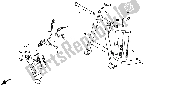 All parts for the Stand of the Honda NTV 650 1995