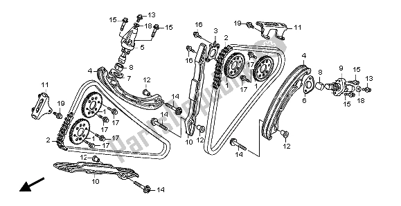 Wszystkie części do ? A? Cuch Krzywkowy I Napinacz Honda XL 1000 VA 2007