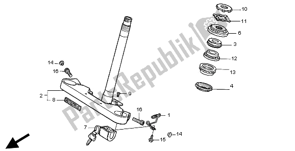Todas as partes de Haste De Direção do Honda VT 600C 1997