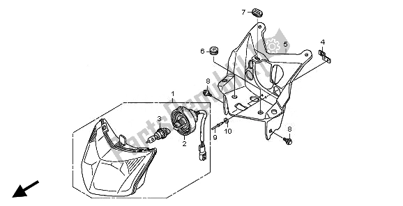 Todas las partes para Faro de Honda TRX 250X 2010