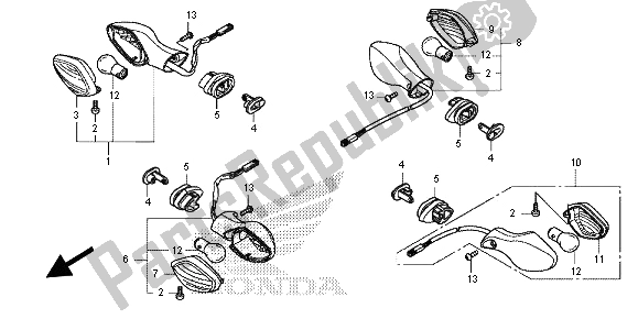 Tutte le parti per il Winker del Honda NC 700 SA 2012