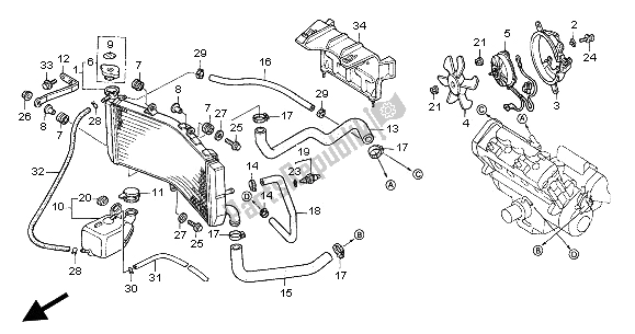 Tutte le parti per il Termosifone del Honda CBR 600 FR 2002