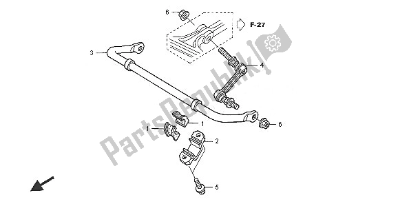 Tutte le parti per il Stabilizzatore del Honda TRX 650 FA Fourtrax Rincon 2005