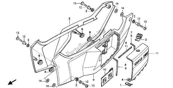 Tutte le parti per il Coperchio Laterale del Honda XRV 750 Africa Twin 1991