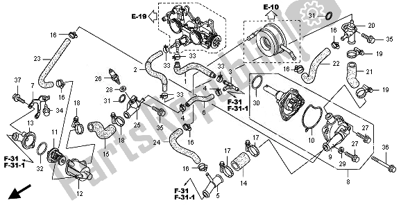 Toutes les pièces pour le Pompe à Eau du Honda FJS 400A 2010