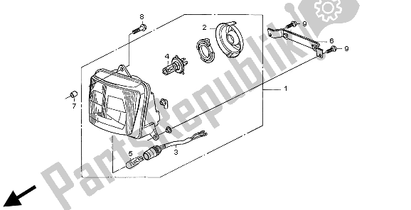 All parts for the Headlight (eu) of the Honda CB 500S 1998