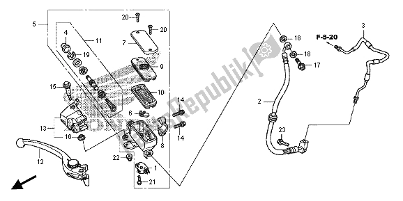 All parts for the Fr. Brake Master Cylinder of the Honda VFR 1200X 2013