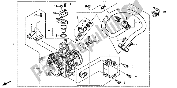 All parts for the Throttle Body of the Honda CRF 250M 2015