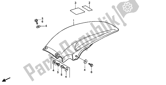 Todas as partes de Pára-choque Traseiro do Honda CR 250R 1986