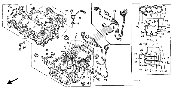 Alle onderdelen voor de Carter van de Honda CBR 600F 2001