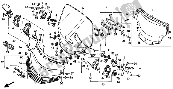 Tutte le parti per il Schermo Del Vento del Honda GL 1500 SE 1994