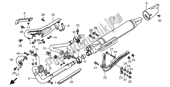 Todas las partes para Silenciador De Escape de Honda VT 1100C3 1999