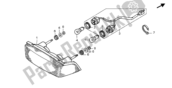 All parts for the Taillight of the Honda NTV 650 1997