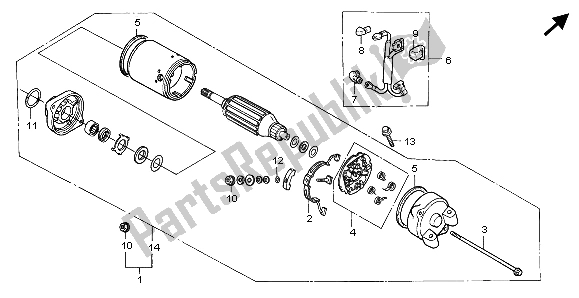 All parts for the Starting Motor of the Honda VT 600C 1999