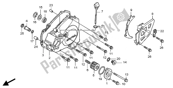 Todas las partes para L. Tapa Del Cárter de Honda CRF 250X 2008