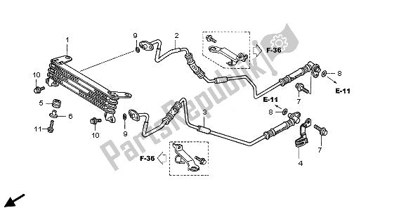 Tutte le parti per il Radiatore Dell'olio del Honda VFR 800A 2008