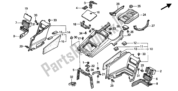 All parts for the Shelter of the Honda GL 1500 SE 1994