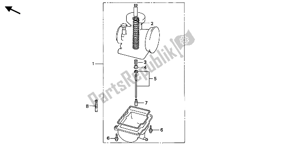 Alle onderdelen voor de Eop-1-1 Carburateur Optionele Onderdelenset van de Honda CR 250R 1987