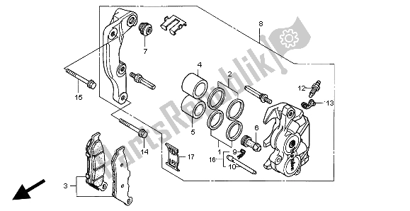 Todas las partes para Pinza De Freno Delantero de Honda SLR 650 1998