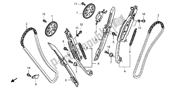 Tutte le parti per il Catena A Camme E Tenditore del Honda VFR 1200F 2012