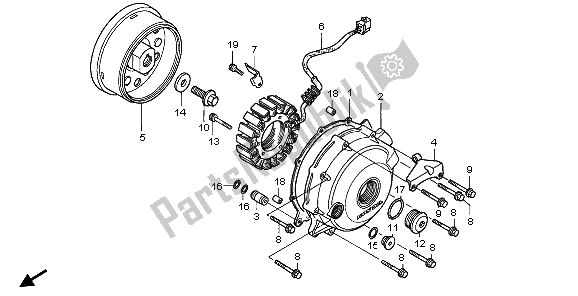 Todas as partes de Gerador do Honda XL 1000 VA 2006