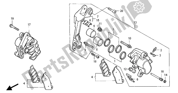 Todas las partes para Pinza De Freno Delantero de Honda ST 1100 2000